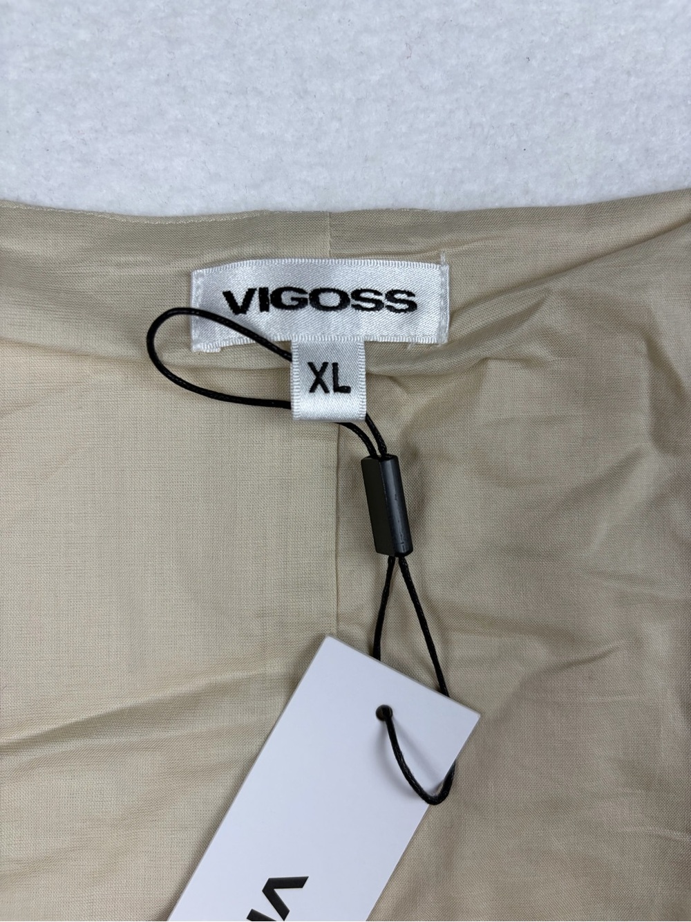 Vigoss NWT Bow Front Square Neck Linen Blend Vest Top Cream XL - Picture 9 of 9